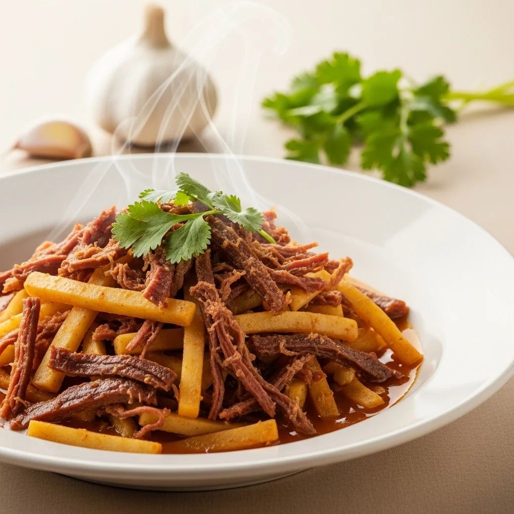 From the High Andes: A Hearty Garlic, Tuber & Jerky Stew (Olluquito con Charqui)